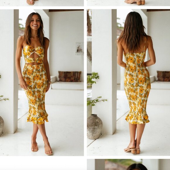 Fortunate One Espresso Drip Midi Dress - Picture 2 of 8